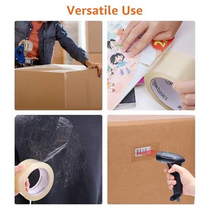 Amazon Basics Shipping Packing Tape for Packaging, Moving and Storing, Clear, 1.88 in x 72.2 yards, 1.8mil Thickness, 12-Roll - size: 1.88 in x 72.2 yards, 1.8mil thickness