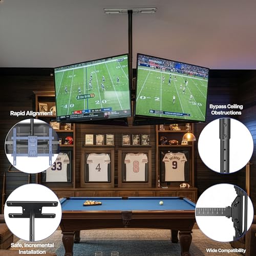VIVO Quad TV Ceiling Mount for 32 to 50 inch Screens, MOUNT-VC450 - size: Quad Mount