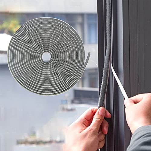 Bruiefpap 65FT Weather Stripping for Doors and Windows, Self-Adhesive Soundproofing Door Seal, Door Insulation for Sliding, Exterior, Frames and Front, 0.35'' Wide x 0.35'' Thick, Grey - color: Gray, size: 65FT, 0.35'' Wide X 0.35'' Thick
