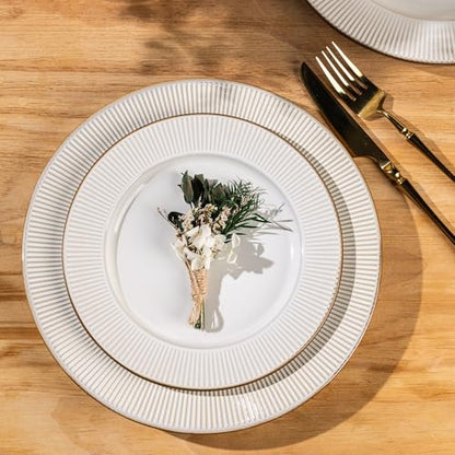 GBHOME Ceramic Dinnerware Sets of 8,36pcs Plates and Bowls Sets Dishes - color: Off-White, size: Service for 8 (36 pcs)