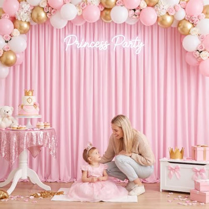 MEETSKY Pink Backdrop Curtains,Birthday Backdrop Drapes,5ft x 7ft,2 Panels - color: Baby Pink, size: 60"W x 84"L (Pack of 2)