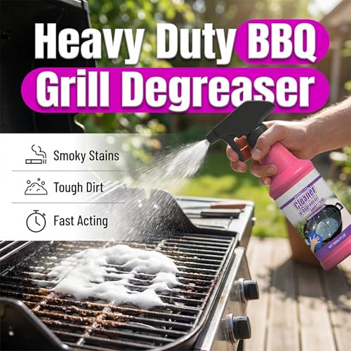 2026 Upgrade Fast Acting Heavy Duty Grill Degreaser Spray Set Multi Grill Cleaner Fast Clean Outdoor Solution for Grills Smoker BBQ Grates Oven Effortless Removes Grease Degreaser Smoky Stain (1PCS) - color: 1PCS
