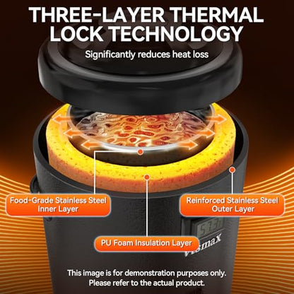 Commercial 2-Gallon Beverage Dispenser with Temperature Display, Black - color: Black, size: Standard Model