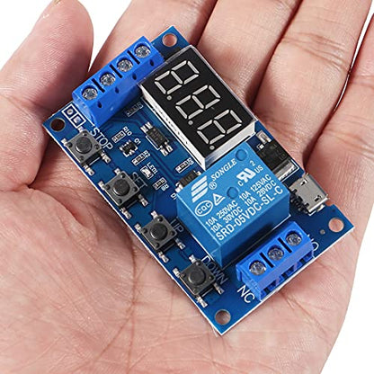 ACEIRMC DC 6-30V Timer Relay Programmable Delay Relay Module Cycle Timer with LCD Display / 5V Micro USB, Smart Home Controller (10pcs) - color: 10pcs