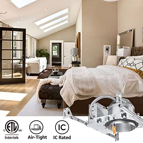 TORCHSTAR 8-Pack 4 Inch Shallow New Construction Recessed Lighting Housing - size: 4 Inch