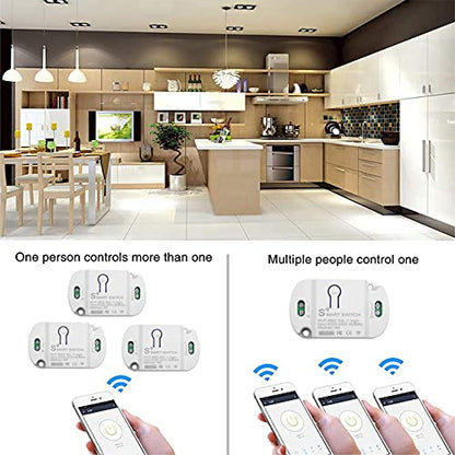 16A Inline WiFi Smart Switch Relay, 120V Smart Life Wireless Module - style: 16A 2 Pcs.