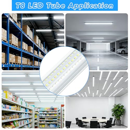 4PCS 4FT LED Shop Lights 60W 9600LM 6500K T8 V-Shape Linkable - size: 4FT-4PCS-6500K