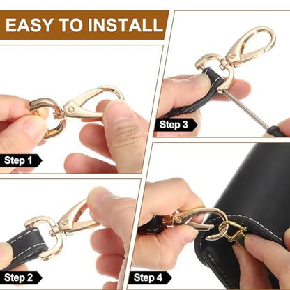 HARFINGTON 2Pcs Detachable Snap Hook Swivel Clasp 1 1/4" D Ring with Swivel Lobster Claw Clasps Hook for Purse Strap Keychain Bag DIY Craft, Silver - color: Silver, size: 1 1/4"