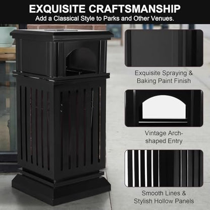 Commercial Trash Can with Removable Inner Bucket & Lid Side Opening Waste Bin Large Capacity for Home/Office/Restaurant/Restroom