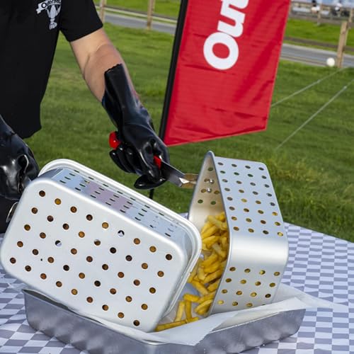 OuterMust 58,000 BTU Outdoor Fish Fryer with Baskets and Lid, 18 Qt. Propane Deep Fryer and 2 Inner Baskets, Ideal for Frying Fish, Chicken Wings, French Fries - size: 18 Qt. with Baskets and Lid