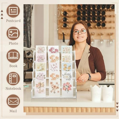 Yuntau 5 Tier Greeting Card Display Stand, White - color: White, size: 5 Tier
