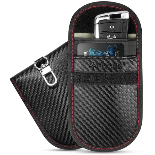 TICONN 2PK Faraday Bag for Car Key Fob, Anti-Theft NFC RFID Blocking Pouch - color: Black, size: Medium
