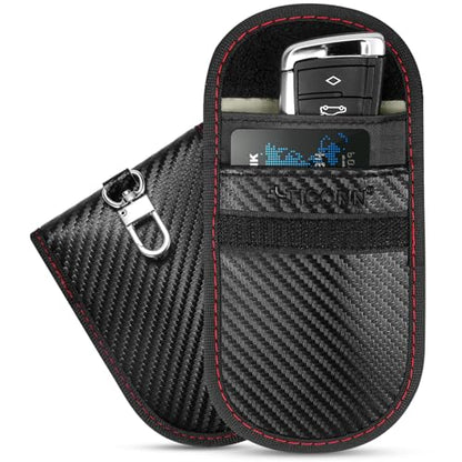 TICONN 2PK Faraday Bag for Car Key Fob, Anti-Theft NFC RFID Blocking Pouch - color: Black, size: Medium