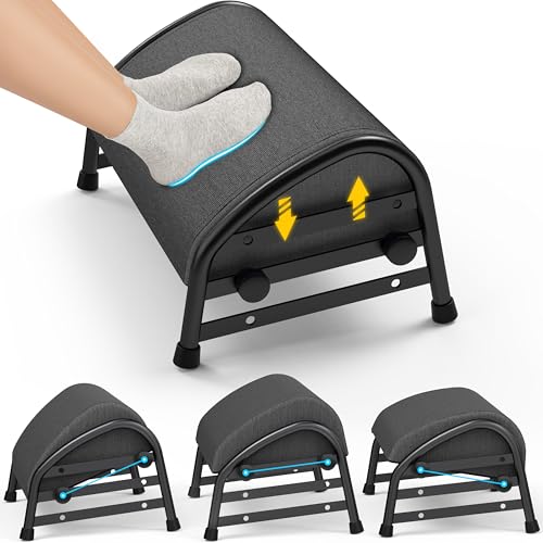 YEASHEIN Adjustable Foot Rest for Under Desk at Work, Ergonomic Foot Stools - color: Gray