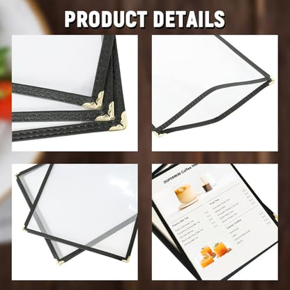 Menu Covers 8.5x11, 12 Pack Single Page Clear PVC Holder