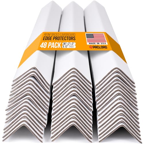36" x 2" x 2" Reinforced Cardboard Edge Protectors, Pack of 48 - color: Thickness: 0.12", size: Pack of 48