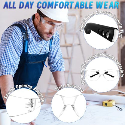 50 PCS Clear Safety Glasses Bulk for Men Women ANSI Z87.1 Protective Eyewear, Scratch & Impact Resistant Safety goggles, Polycarbonate Safety Sunglasses, Construction Lab Work Outdoor - color: Clear