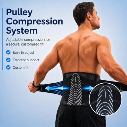 Adjustable Back Brace for Men Lower Back Pain, Modern Back Support Belt - size: XS(Waist: 25"-29" )