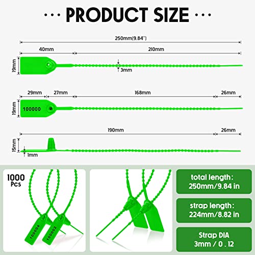 1000 Pcs Plastic Tamper Seals Fire Extinguisher Tags, Green - color: Green, size: 250 month (Pack of 2)