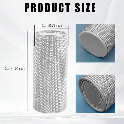 Bling Car Tissue Holder for Cup Holder, Car Organizer, Sparkly Diamond Automotive Interior Tissue Cylinder Storage Box, Cylinder Tissue Dispenser for Cars Decor Universal for Most Cars (White) - color: White