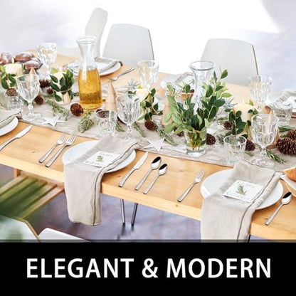 49-Piece Hammered Silverware Set with Organizer, Food-Grade Stainless Steel Flatware for 8, Cutlery Utensil Sets with Steak Knives, Rust-proof, Mirror Polished, Dishwasher Safe, Wave Hammered - style: Wave Hammered