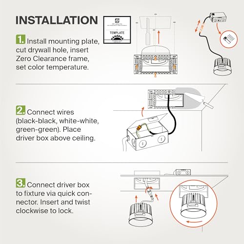 ASD 4 Inch Trimless LED Recessed Ceiling Light Fixture, Mud-in Canless Downlight with Junction Box, 5CCT Selectable 2700K-5000K, 15W 1090 Lumens, CRI90+, Anti-Glare, Dimmable, IC & Wet Rated, ETL - color: White 1 Pack, size: 4" 15 Watt