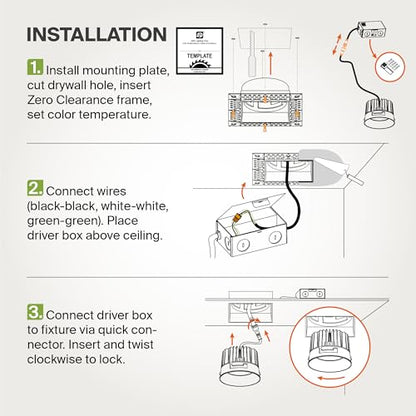 ASD 4 Inch Trimless LED Recessed Ceiling Light Fixture, Mud-in Canless Downlight with Junction Box, 5CCT Selectable 2700K-5000K, 15W 1090 Lumens, CRI90+, Anti-Glare, Dimmable, IC & Wet Rated, ETL - color: White 1 Pack, size: 4" 15 Watt
