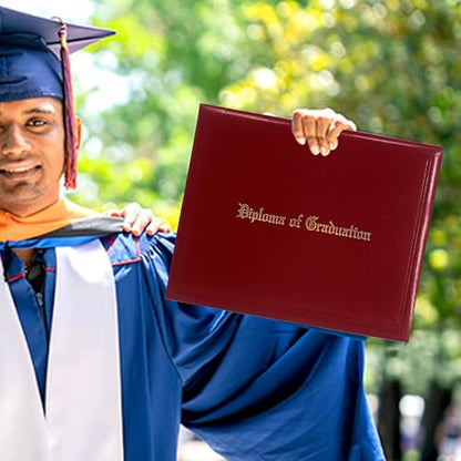 GraduationMall 11"x14" Imprinted Padded Diploma Cover Certificate Holder Maroon - color: Maroon+graduation
