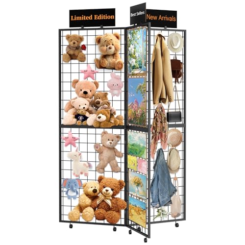 360° Foldable Grid Wall Panel, Three Gridwall Display Stand