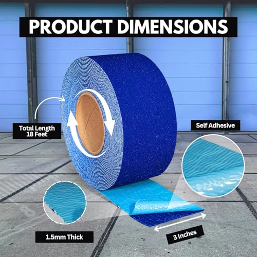 DuraMark RPT-750 Reflective Pavement Marking Tape, Blue, 3 in x 18 ft Roll - color: Blue, size: 3 Inch x 18 Ft