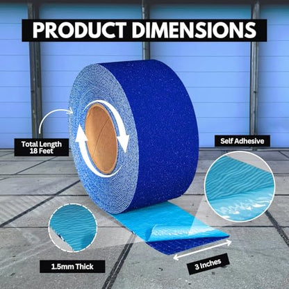 DuraMark RPT-750 Reflective Pavement Marking Tape, Blue, 3 in x 18 ft Roll - color: Blue, size: 3 Inch x 18 Ft