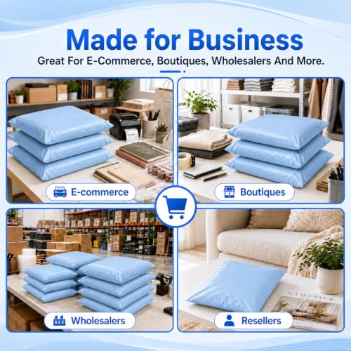 Metronic Poly Mailers 19x24 250Pc Large Shipping Bags for Business Blue - color: Light Blue, size: 19x24 250PC