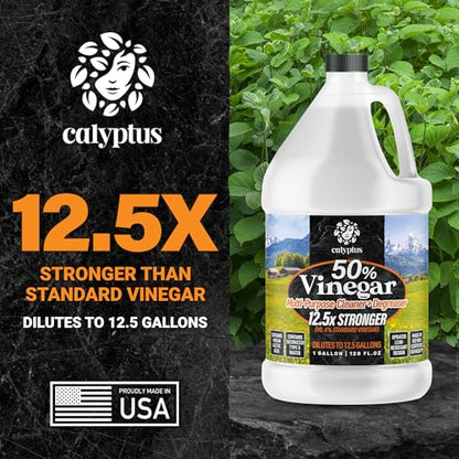 Calyptus 50% Concentrated Vinegar | Max-Performance (12.5X Power), 4 Gallon - size: 128 Fl Oz (Pack of 4)