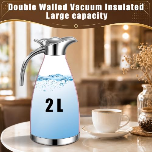 Uiifan 2 Pcs 68oz Thermal Coffee Carafe,Rose Gold, Sliver - color: Rose Gold, Sliver