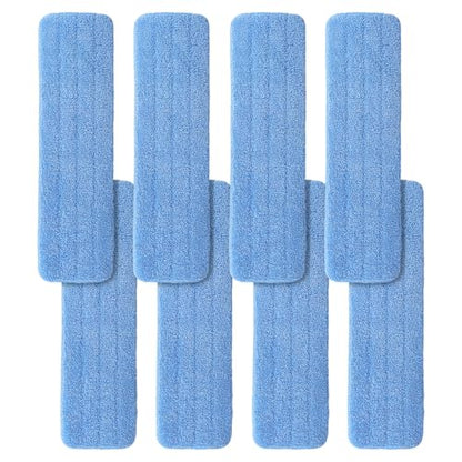 Microfiber Mop Pad for Rubbermaid Commercial 20 Inch Mop Head - 8 Pack Wet & Dry Commercial Cleaning Refills Reusable Mop Refills Fit for Any Microfiber Flat Mop System 18" to 21" - color: Blue-20inch-8pack