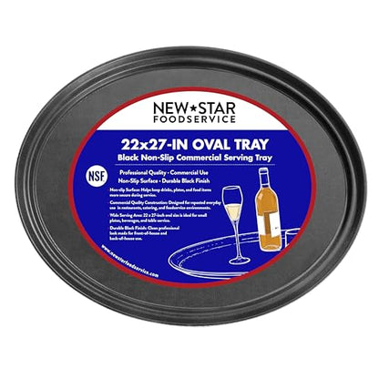 New Star Foodservice 25514 Non-Slip Tray, 22-Inch x 27-Inch, Large, Black - color: Black, size: 22-Inch x 27-Inch x 0.7-Inch