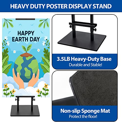 2Pack Poster Stand for Display, Heavy Duty Floor Standing Sign Holder, Double-Sided Poster Board Stand, Adjustable Height Up to 80 inch, Outdoor Banner Stand for Board & Foam Display, Black - size: 2 Pack Poster Stand