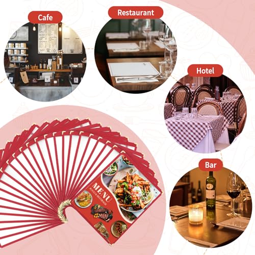 10 Pack 8 View Restaurant Menu Covers, Fits 8.5" x 11" Paper - size: 8.5"x 11" (4 Page, 8 View)