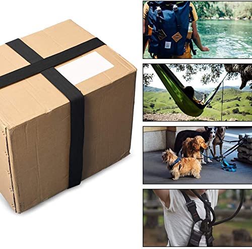 2 Inch Wide 10 Yards Nylon Webbing Strap，Polypropylene Straps for Bags, Hammocks and DIY Making Luggage Strap, Pet Collar, Backpack Repairing (Black) - color: Black-2 inch