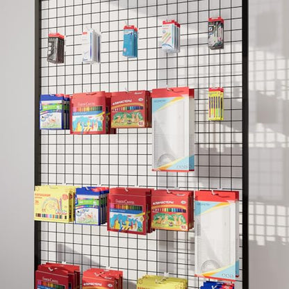 4" Gridwall Hanging Hooks Hangers, White, 25 Pack, Metal - color: White, size: 4 Inch