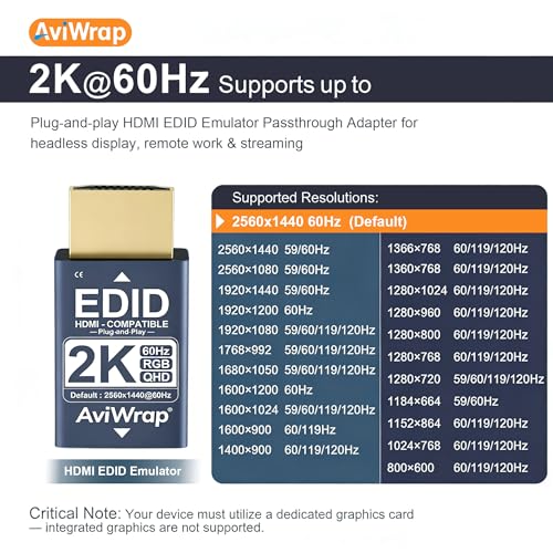 HDMI EDID Emulator Passthrough,2K@60Hz/1080p@120Hz - color: 2K/60Hz, size: 1pack