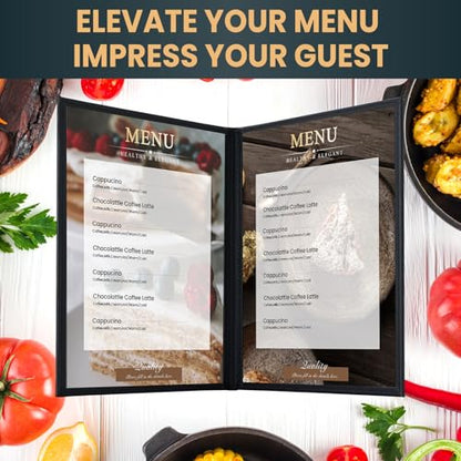 Menu Covers 8.5 x 11 Inch, 2 Page 2 View, 12 Pack - size: 2 View