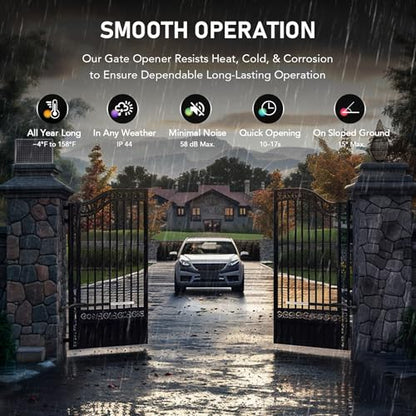 CO-Z Smart Gate Opener Kit, App Compatible Dual Swing Gate Opener for Doors up to 660lb*2, Automatic Electric Gate Opening System with Remote Controls & Release Keys for Driveway Home - style: Dual 660lb*2 with APP
