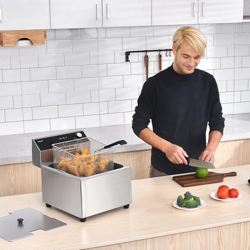 Commercial Deep Fryer with Basket, 20QT 1700W Electric Fryer for Home Use - size: 11L
