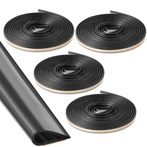 4 Pcs Adhesive Fire/Smoke Door Gasket Seal, 0.5" W X 0.25" H X 25' L, Black - color: Black, size: 0.5" W X 0.25" H X 25' L