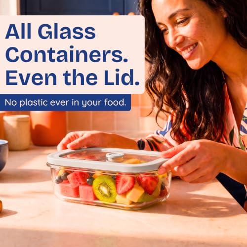 Non-Toxic Glass Food Containers with Lids, 4-Pack, 21 oz, Airtight, Gray - color: Gray, size: 21 Oz