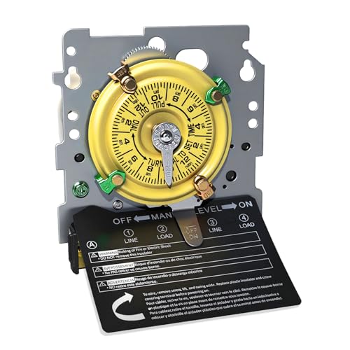 T104M Pool Timer Mechanism Only, Pool Pump Timer, 208-277V 40A Time Switch, 24 Hour 12 ON/Off for Pool Pump, Heavy-Duty Mechanical Time Switches,Time Switch Mechanism Only, 5 Years Warranty - style: T104M