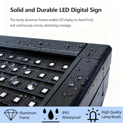 P10 Programmable LED Sign, 40"x14" Scrolling LED Sign for Business, Waterproof LED Display with WIFI & USB Control, 96x32 Pixels SMD Technology Digital Advertising Sign for Shop, Hotel, Store, Restaurant - size: P10 40"x14"