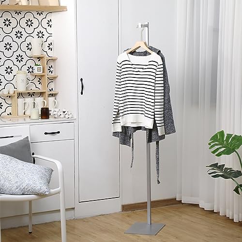 Sintuff Clothing Display Stand 48-72 Inches Adjustable Metal Rack, Silver - color: Silver