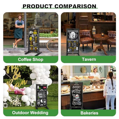 Pubell Magnetic Sandwich Chalkboard Board Signs - color: T-black